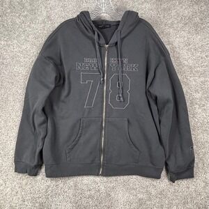 Social Scene Brooklyn New York 78 Zip Up Hoodie Gray Mens XL Graphic Sweatshirt